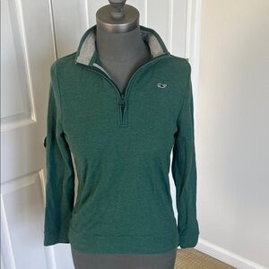 Vineyard Vines Half-Zip Sweater 100% Pima Cotton in Forest Green